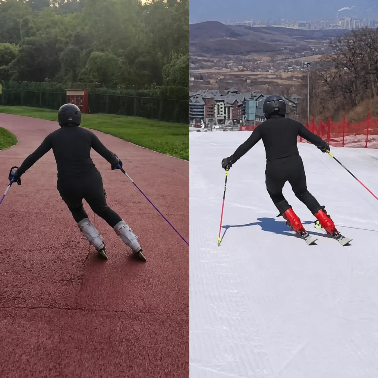 Off-snow and on-snow alpine movement comparison